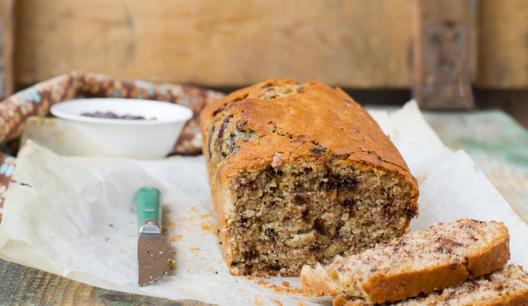 bananenbrood met pure chocolade