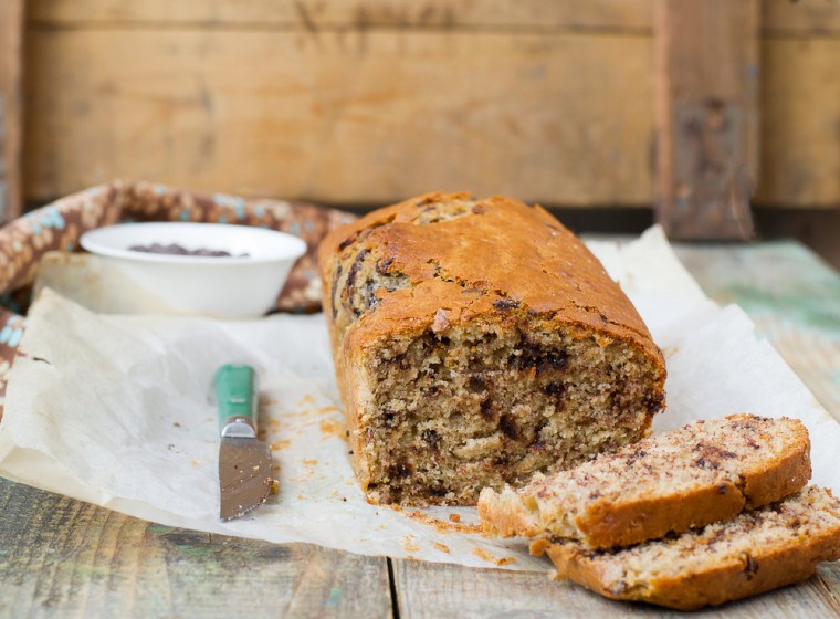 bananenbrood met pure chocolade