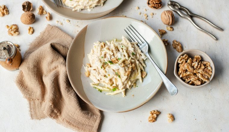 Pasta Cacio e Pepe met walnoten
